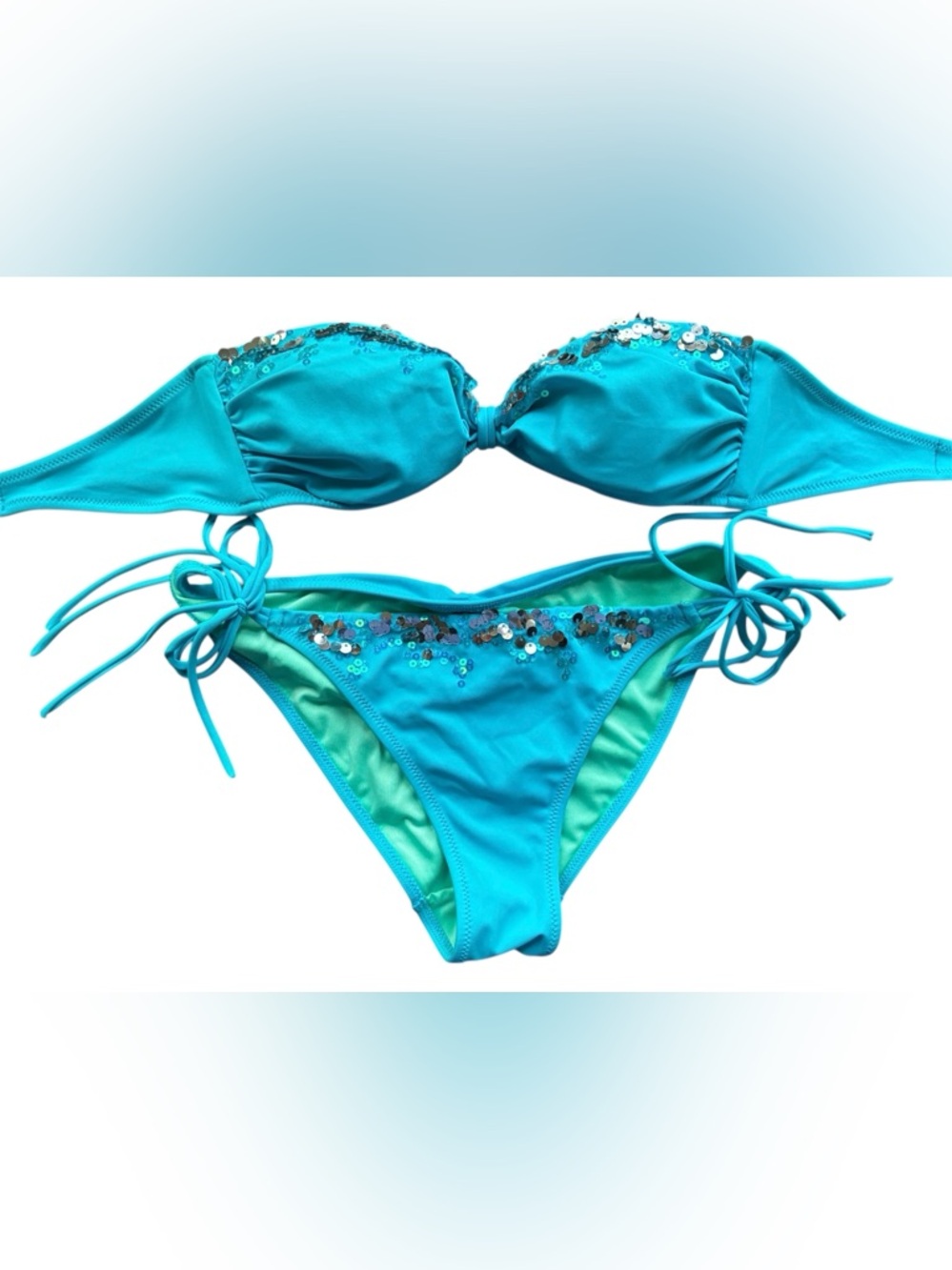 Victoria's Secret  Turquoise & Mint Bikini XS Top and SM Bottoms